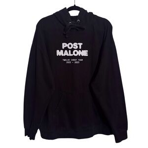 Post Malone Size Large Black 12 Carat Tour 2022 Hoodie Sweatshirt Sweater Hood